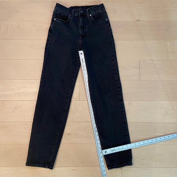 Silver Jeans Co. Womens Black High-Rise Stretchy recycled Denim Dad jans Size 24 - Picture 7 of 10